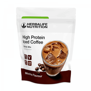 high protein iced coffee herbalife sabor mocha_